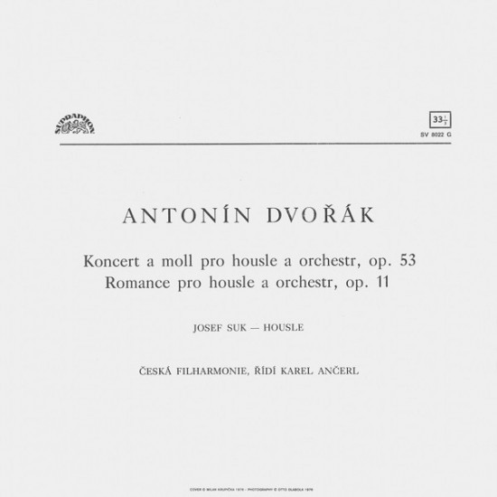 Antonín Dvořák (Koncert A Moll Pro Housle A Orchestr, Op. 53 / Romance Pro Housle A Orchestr, Op. 11)