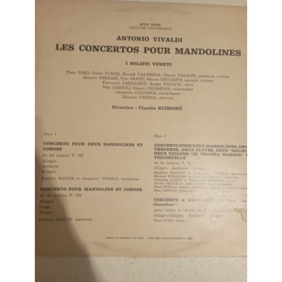 Les Concertos Pour Mandolines / Concerto Pour Violon Discordato