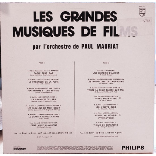 Les Grandes Musiques De Films Par L'Orchestre De Paul Mauriat