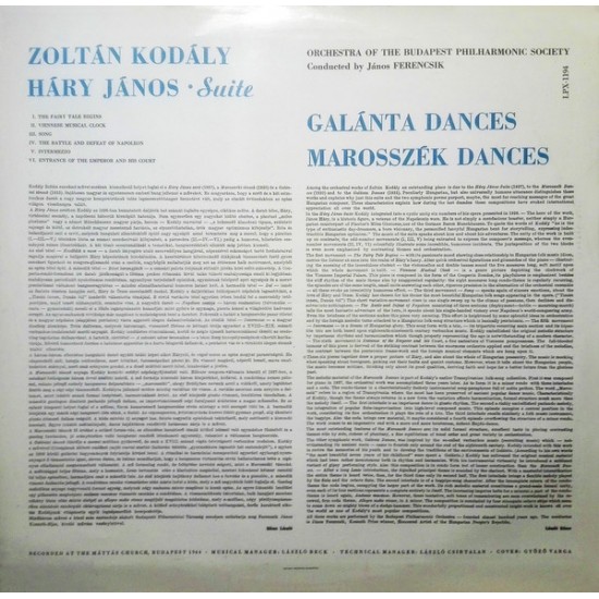 Háry János Suite · Marosszék Dances · Galánta Dances