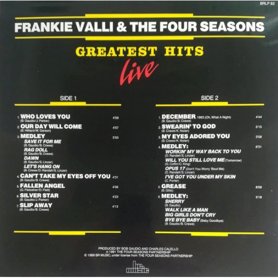 The 20 Greatest Hits Of Frankie Valli & The Four Seasons (Live)