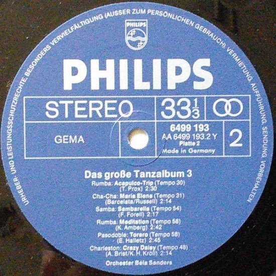 Orchester Béla Sanders – Das Große Tanzalbum 3