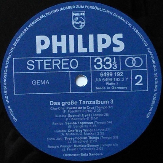 Orchester Béla Sanders – Das Große Tanzalbum 3